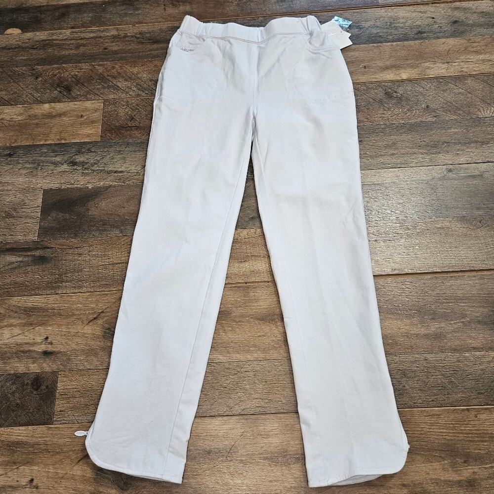 New Quacker Factory Pants Womens Cropped Zipper Hem XXS Short Bling Pocket White